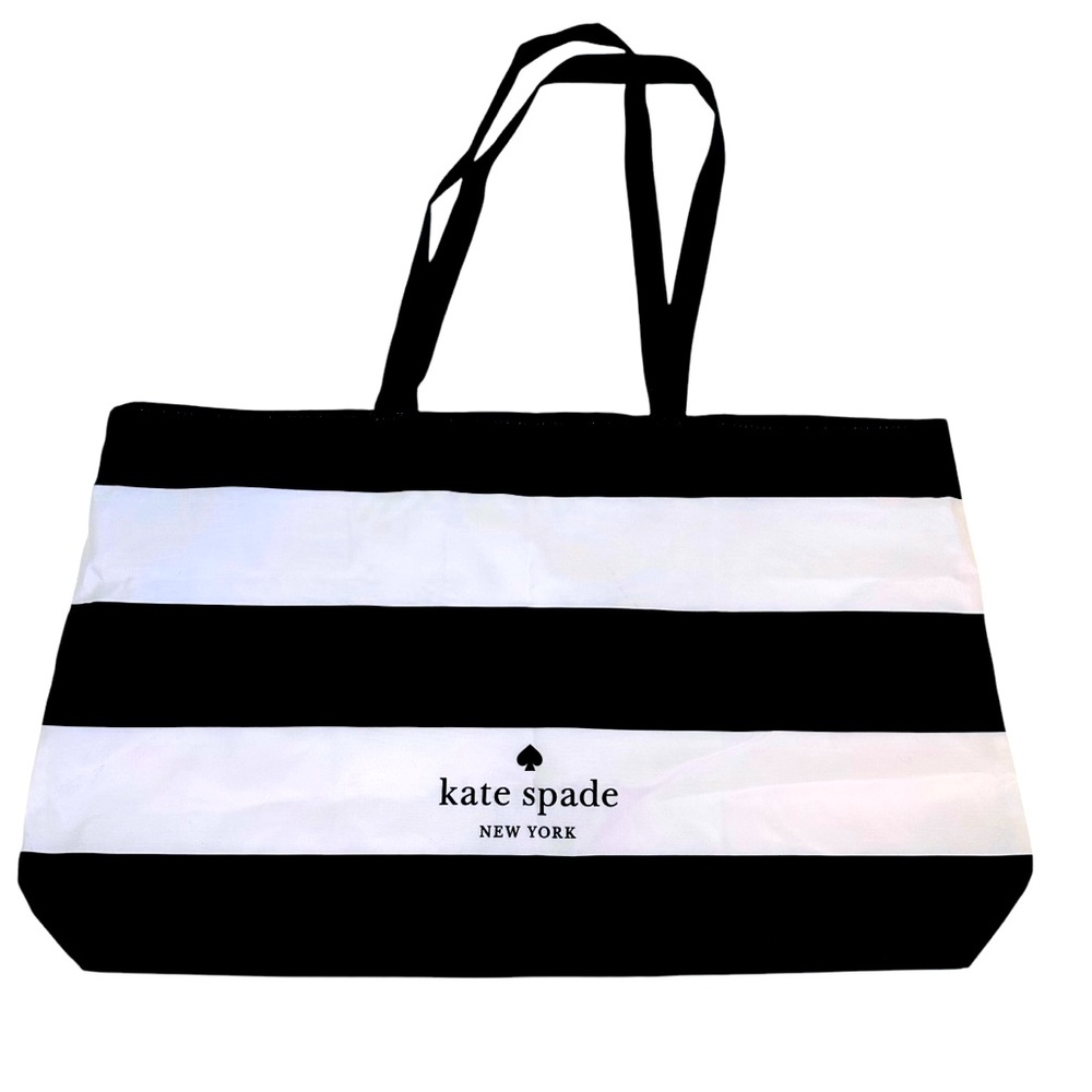 KATE SPADE - Black and white striped clutch bag - Picture 1 of 7